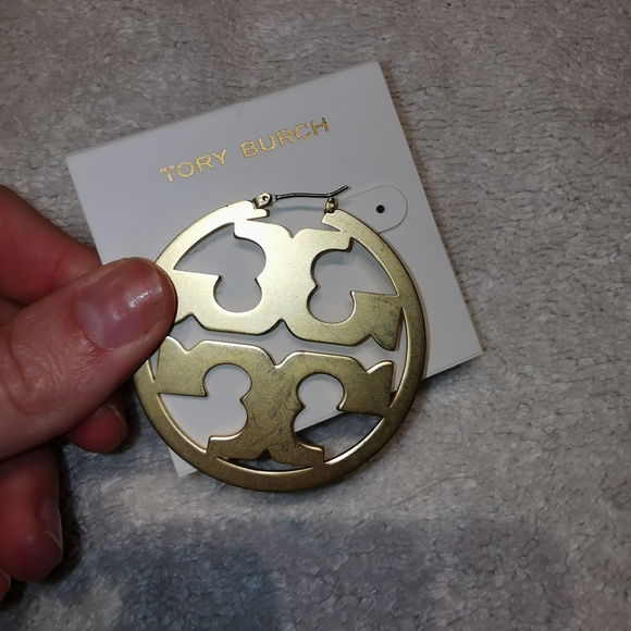 Tory Burch Gold Logo Earrings - Picture 7 of 8